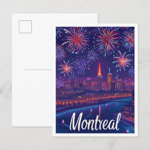 Carte Postale Illustration de voyage artistique de Montréal Cana