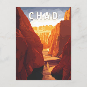 Carte Postale Illustration de voyage au Tchad Art vintage