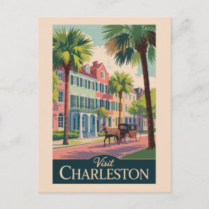 Carte Postale Illustration de voyage Charleston Caroline du Sud