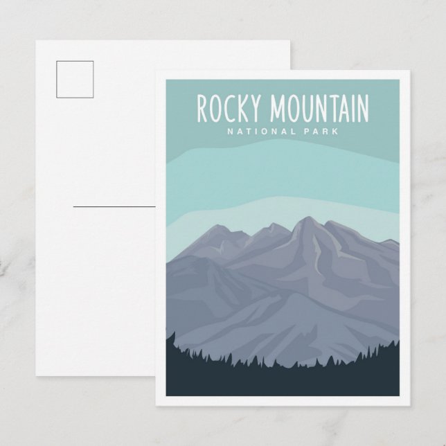 Carte Postale Illustration de voyage dans le parc national des R (Devant / Derrière)