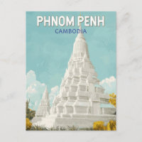Illustration de voyage d'art rétro à Phnom Penh au