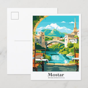 Carte Postale Illustration de voyage Moostar Bosnie-Herzégovine