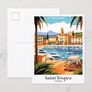 Carte Postale Illustration de voyage Saint Tropez France