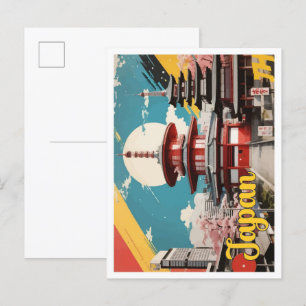 Carte Postale Illustration de voyage Tokyo Japon Pop Art