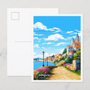 Carte Postale Illustration de voyage vintage Coimbra Portugal