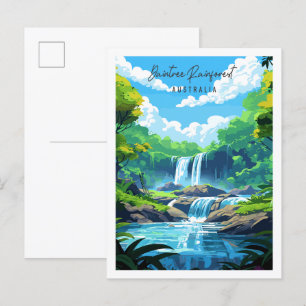 Carte Postale Illustration de voyage vintage Daintree Rainforest