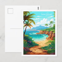 Illustration de voyage vintage de Lanai Island Haw