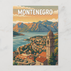 Carte Postale Illustration de voyage vintage du Monténégro