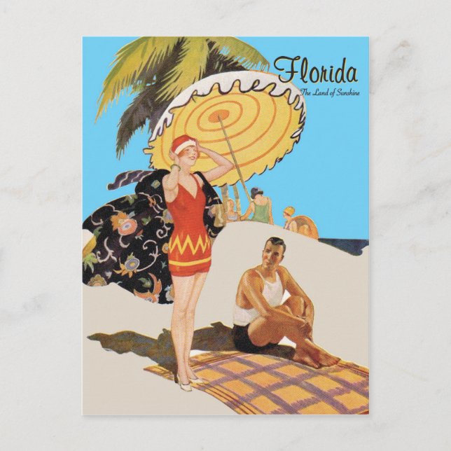 Carte Postale Illustration de voyage vintage Florida Deco (Devant)