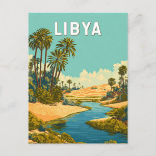 Carte Postale Illustration de voyage vintage Libye