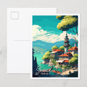 Carte Postale Illustration de voyage vintage Sirince Turkey