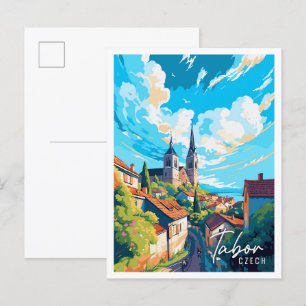 Carte Postale Illustration de voyage vintage tcheque Tabor