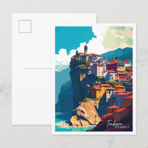 Carte Postale Illustration de voyage vintage Trabzon Turquie