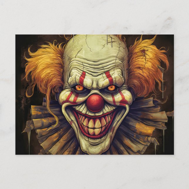Carte Postale Illustration déplaisante de clown carnavalesque (Devant)