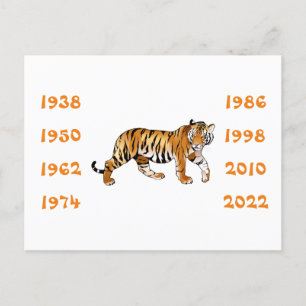Carte Postale Illustration des années chinoises du tigre