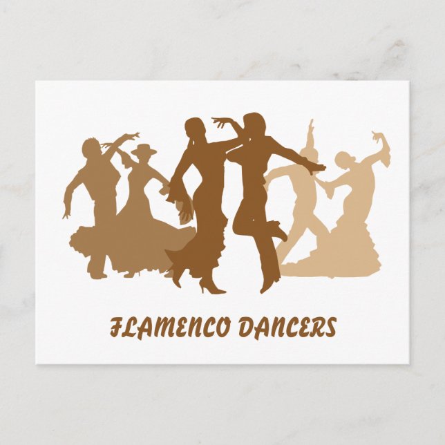Carte Postale Illustration des danseurs de flamenco (Devant)