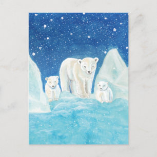 Carte Postale Illustration des ours polaires