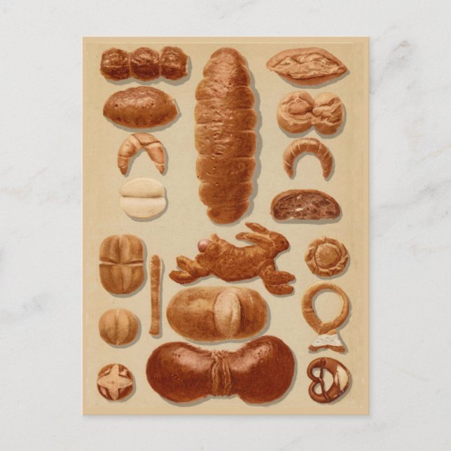 Carte Postale Illustration des pains allemands à partir d'un man (Devant)