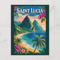 Illustration des Pitons de Sainte-Lucie Art de voy