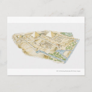 Carte Postale Illustration des pyramides de Gizeh