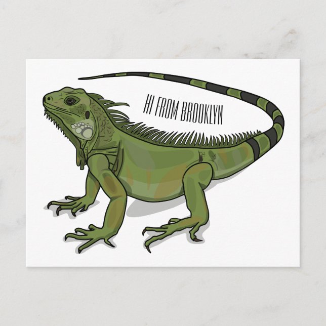 Carte Postale Illustration d'Iguana (Devant)