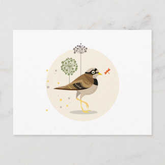 Carte Postale Illustration d'oiseau - Couleurs estivales