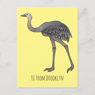 Carte Postale Illustration d'oiseau de rhée
