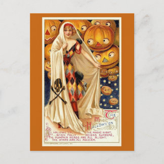 Carte Postale Illustration drôle d'Halloween vintage 