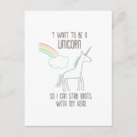 Illustration drôle Unicorne avec dire
