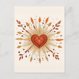 Carte Postale Illustration du coeur du Boho