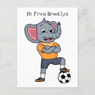 Carte Postale Illustration du joueur de football éléphant