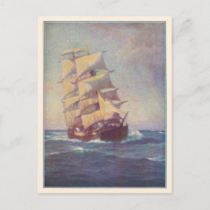 Carte Postale Illustration du navire carré Rigger