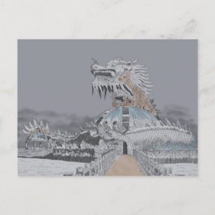 Carte Postale Illustration du parc aquatique abandonné du lac Th