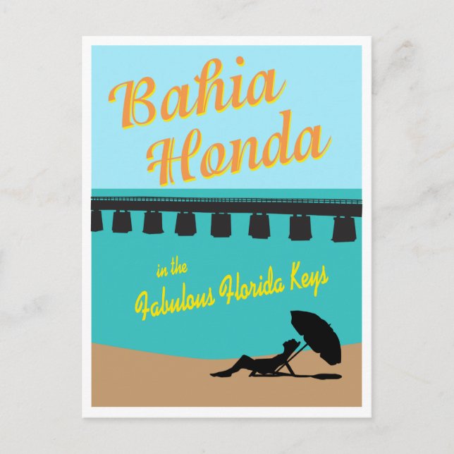 Carte Postale Illustration du Parc d'état de Bahia Honda Floride (Devant)