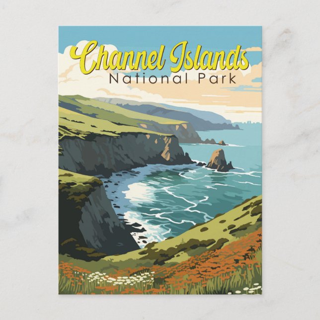 Carte Postale Illustration du parc national des îles Channel (Devant)
