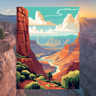 Carte Postale Illustration du parc national du Grand Canyon