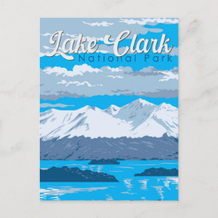 Carte Postale Illustration du parc national du lac Clark Art voy