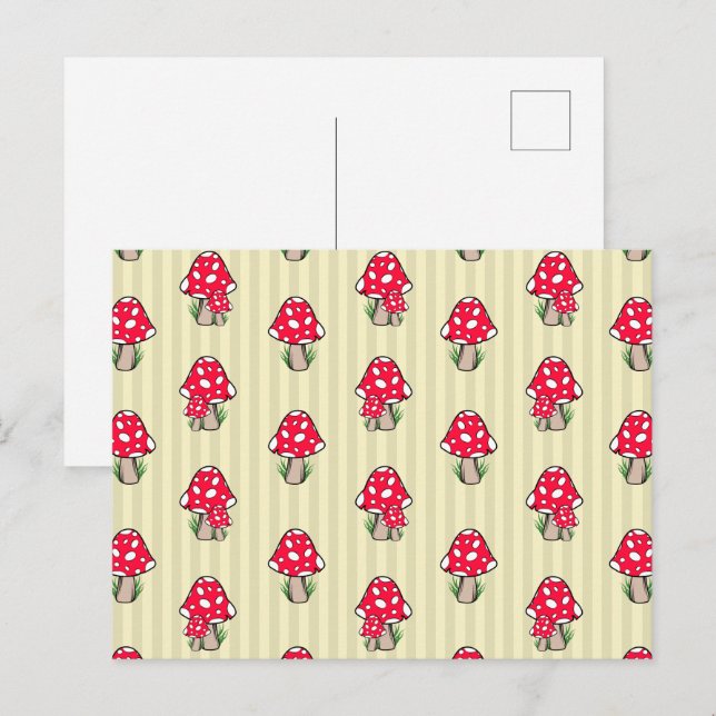 Carte Postale Illustration du petit champignon (Devant / Derrière)