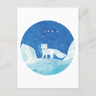 Carte Postale Illustration du Petit Renard arctique (Vulpes lago