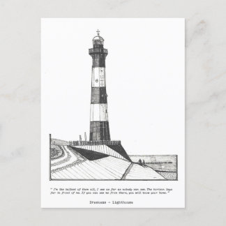 Carte Postale Illustration du phare de Breskens Pays-Bas