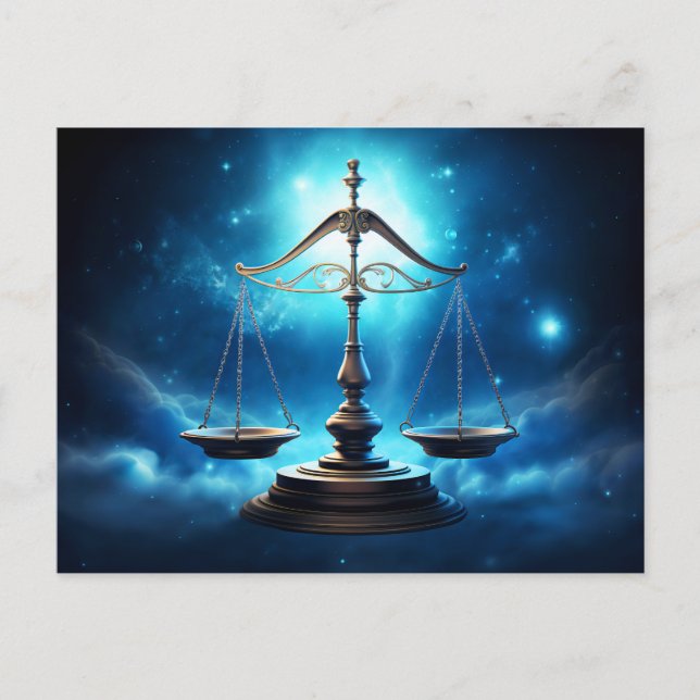 Carte Postale Illustration du signe du zodiaque Balance (Devant)