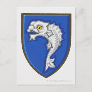 Carte Postale Illustration du symbole de poisson héraldique sur 