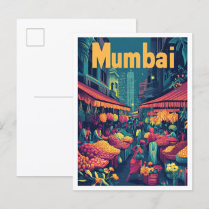 Carte Postale Illustration du Vintage voyage artistique de Mumba