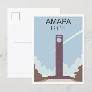 Carte Postale Illustration du Vintage voyage d'art Amapa Brésil