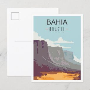 Carte Postale Illustration du Vintage voyage d'art de Bahia Brés