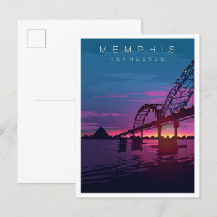 Carte Postale Illustration du Vintage voyage d'art Memphis Tenne
