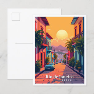 Carte Postale Illustration du Vintage voyage de Rio de Janeiro B