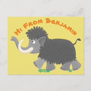 Carte Postale Illustration d'un mammouth laineux mou
