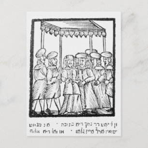 Carte Postale Illustration d'un mariage juif