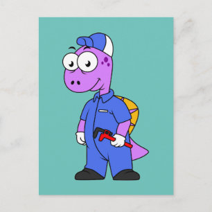 Carte Postale Illustration D'Un Plomber Spinosaurus.